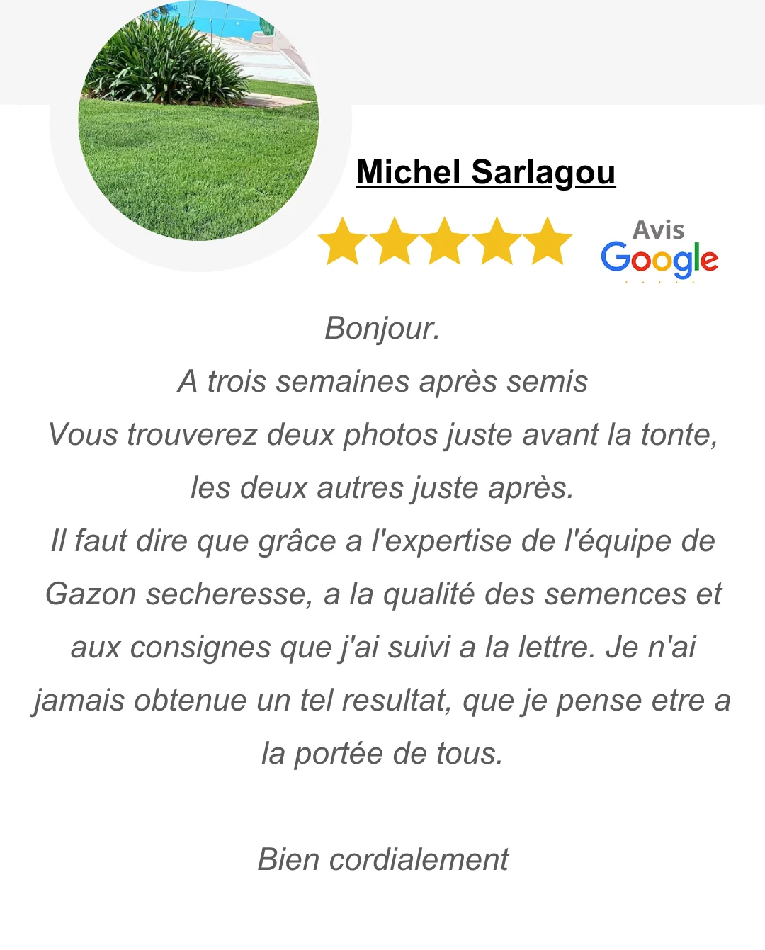 Avis google Gazonsecheresse