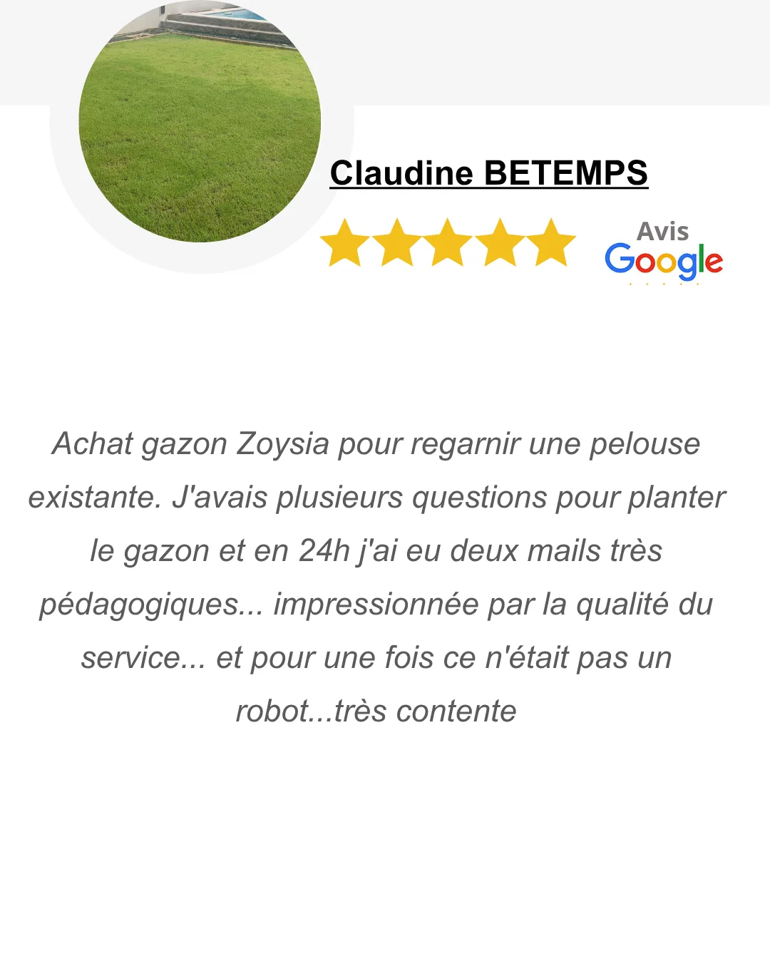 Avis client après semis d'un gazon C4 résistant à la chaleur