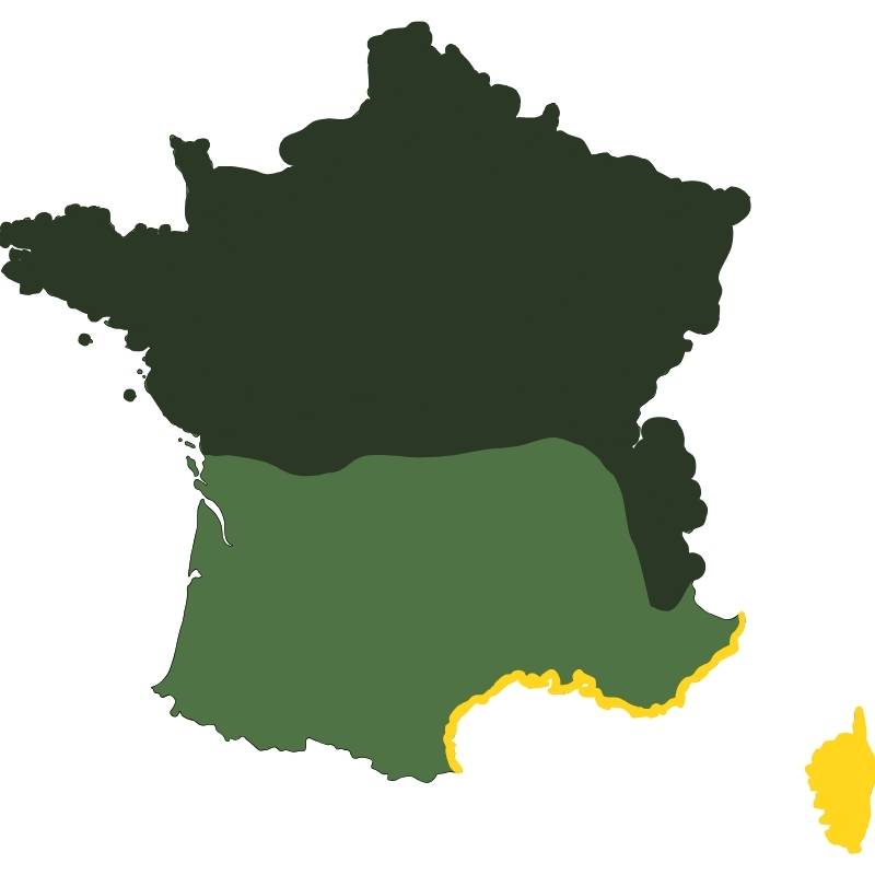 carte de France des gazons