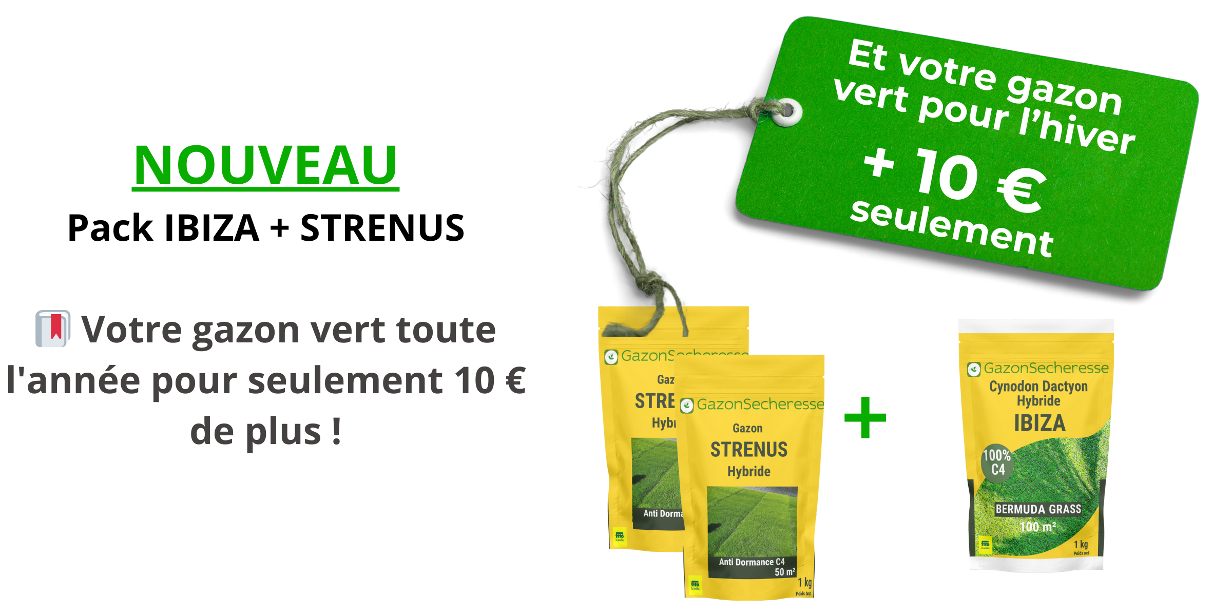 Pack Ibiza et strenus pour un gazon vert toute l'année