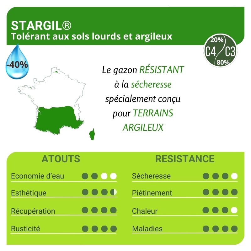 Pourquoi le gazon STARGIL est le meilleur gazon des terres lourdes, compactes et non drainantes ?